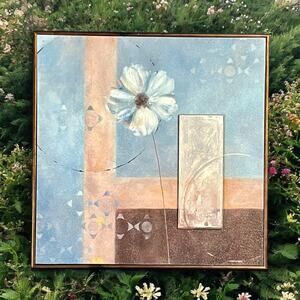 Flower Art Print-Framed on Board-11x11''-Wall-Floral-Daisy-Contemporary-Modern